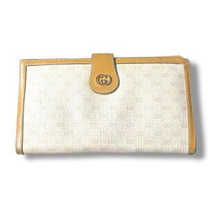 VINTAGE - GUCCI - LONG WALLET CHECKBOOK KISSLOCK COIN POCKET ID CARDS